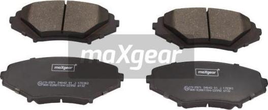 Maxgear 19-2971 - Тормозные колодки, дисковые, комплект autosila-amz.com