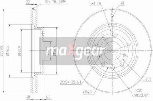 Maxgear 19-2003MAX - Тормозной диск autosila-amz.com