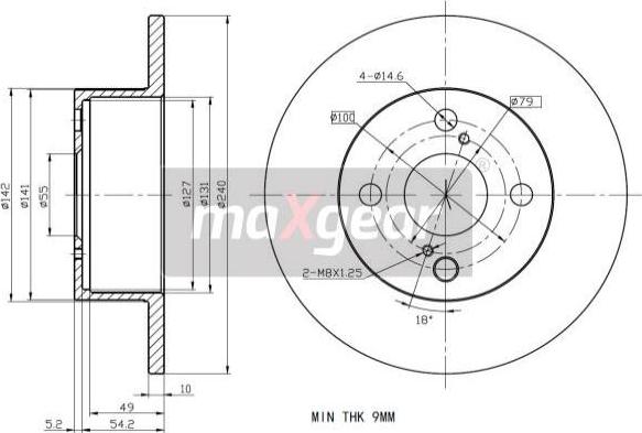 Maxgear 19-2344 - Тормозной диск autosila-amz.com