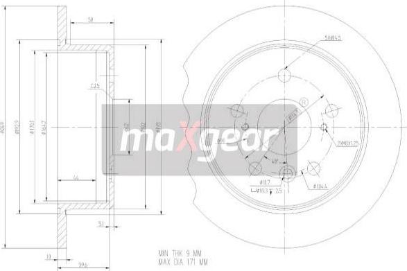 Maxgear 19-2347 - Тормозной диск autosila-amz.com