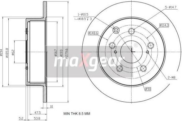 Maxgear 19-2353 - Тормозной диск autosila-amz.com