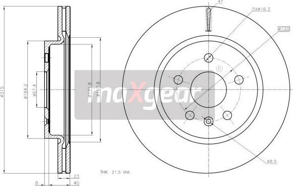 Maxgear 19-2368MAX - Тормозной диск autosila-amz.com