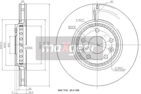 Maxgear 19-2363 - Тормозной диск autosila-amz.com