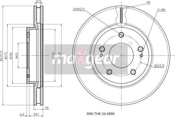 Maxgear 19-2388 - Тормозной диск autosila-amz.com