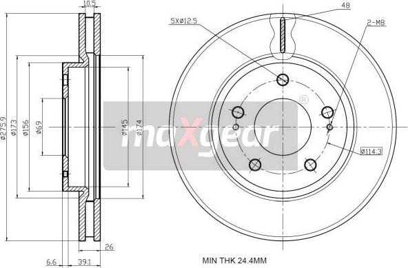 Maxgear 19-2388 - Диск тормозной autosila-amz.com