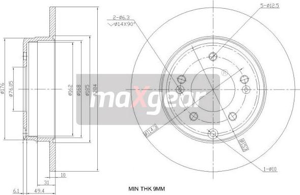 Maxgear 19-2382 - Диск тормозной autosila-amz.com