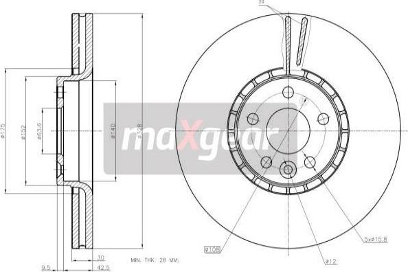 Maxgear 19-2336 - Тормозной диск autosila-amz.com