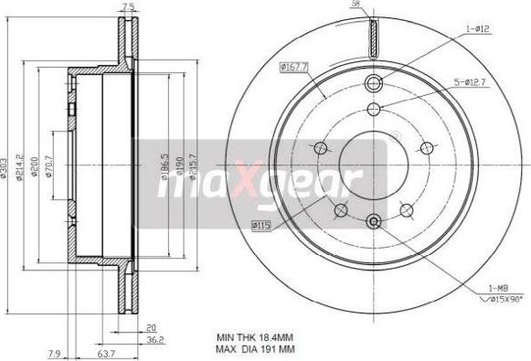 Maxgear 19-2370 - Тормозной диск autosila-amz.com