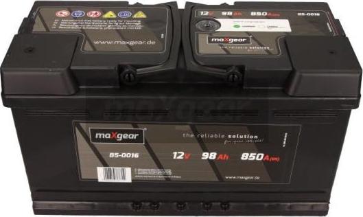 Maxgear 85-0016 - Аккумулятор autosila-amz.com