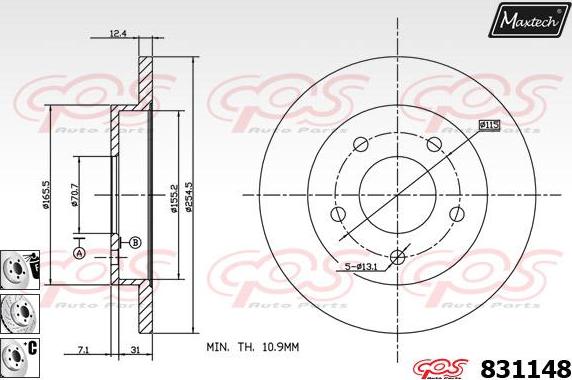 Maxtech 72966005 - Поршень, корпус скобы тормоза autosila-amz.com