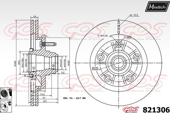 Maxtech 5273004 - Поворотный кулак, подвеска колеса autosila-amz.com