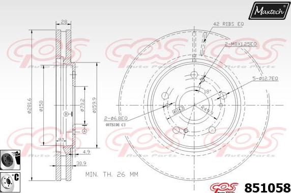 Maxtech 6254001 - Тормозной суппорт autosila-amz.com