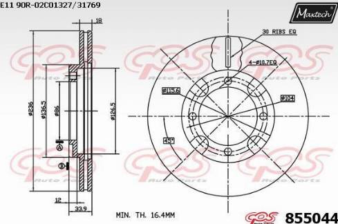 Maxtech 855044.0000 - Тормозной диск autosila-amz.com