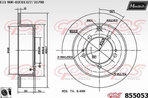 Maxtech 855053.0060 - Тормозной диск autosila-amz.com