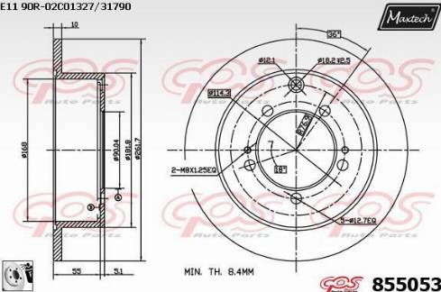 Maxtech 855053.0080 - Тормозной диск autosila-amz.com