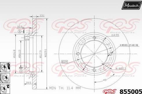 Maxtech 855005.6880 - Тормозной диск autosila-amz.com