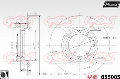 Maxtech 855005.0060 - Тормозной диск autosila-amz.com