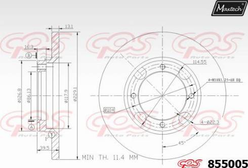 Maxtech 855005.0000 - Тормозной диск autosila-amz.com