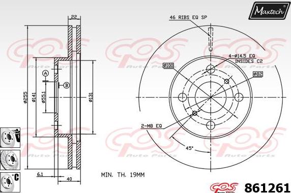 Maxtech 855005 - Тормозной диск autosila-amz.com