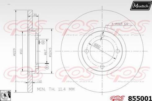 Maxtech 855001.0080 - Тормозной диск autosila-amz.com