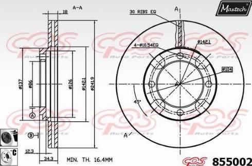 Maxtech 855002.6060 - Тормозной диск autosila-amz.com