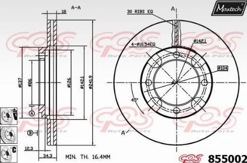 Maxtech 855002.6980 - Тормозной диск autosila-amz.com