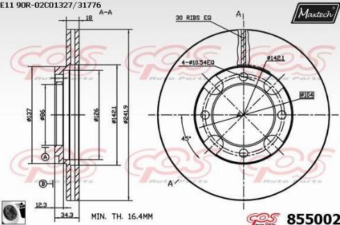 Maxtech 855002.0060 - Тормозной диск autosila-amz.com