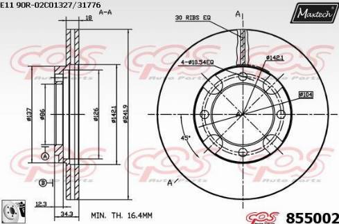 Maxtech 855002.0080 - Тормозной диск autosila-amz.com