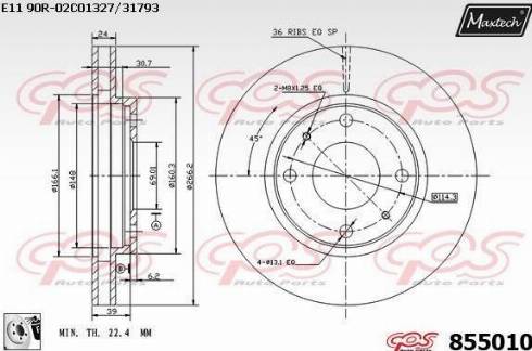 Maxtech 855010.0080 - Тормозной диск autosila-amz.com