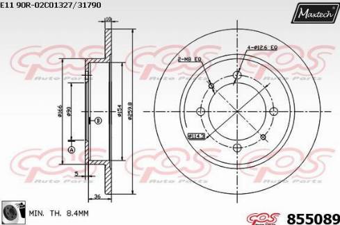 Maxtech 855089.0060 - Тормозной диск autosila-amz.com