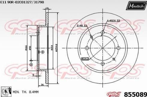 Maxtech 855089.0080 - Тормозной диск autosila-amz.com