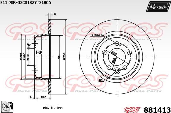 Maxtech 855089 - Тормозной диск autosila-amz.com