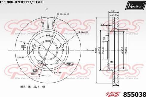 Maxtech 855038.0000 - Тормозной диск autosila-amz.com