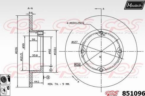 Maxtech 851096.6060 - Тормозной диск autosila-amz.com