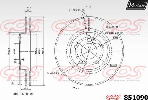 Maxtech 851090.0000 - Тормозной диск autosila-amz.com