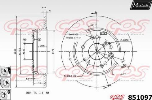 Maxtech 851097.6980 - Тормозной диск autosila-amz.com