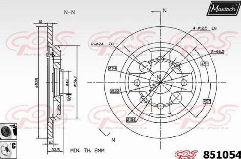 Maxtech 851054.6060 - Тормозной диск autosila-amz.com