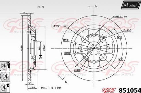 Maxtech 851054.6880 - Тормозной диск autosila-amz.com