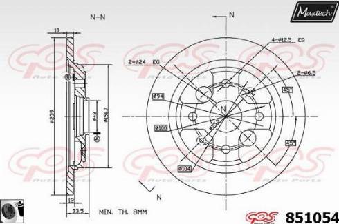 Maxtech 851054.0060 - Тормозной диск autosila-amz.com