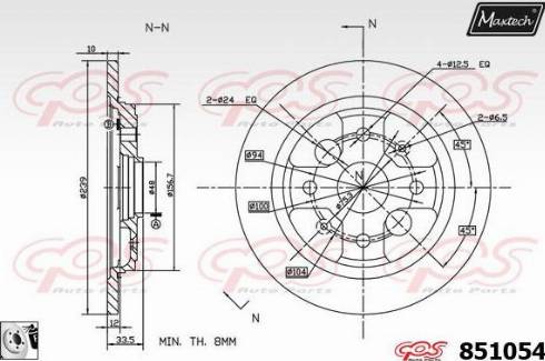 Maxtech 851054.0080 - Тормозной диск autosila-amz.com