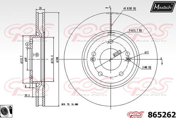 Maxtech 851054 - Тормозной диск autosila-amz.com