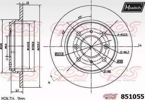 Maxtech 851055.6880 - Тормозной диск autosila-amz.com