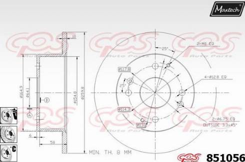 Maxtech 851056.6980 - Тормозной диск autosila-amz.com