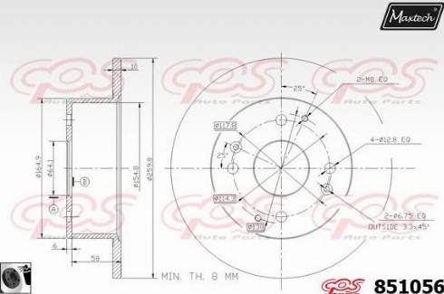 Maxtech 851056.0060 - Тормозной диск autosila-amz.com