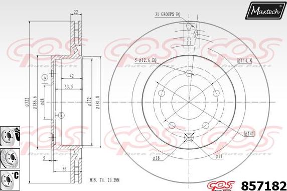 Maxtech 851053 - Тормозной диск autosila-amz.com