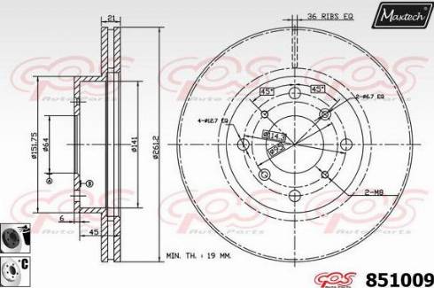 Maxtech 851009.6060 - Тормозной диск autosila-amz.com