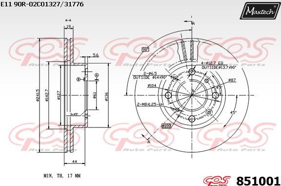 Maxtech 851004 - Тормозной диск autosila-amz.com