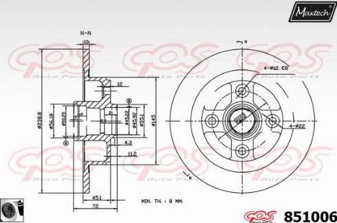 Maxtech 851006.0060 - Тормозной диск autosila-amz.com