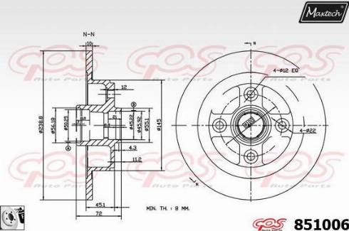 Maxtech 851006.0080 - Тормозной диск autosila-amz.com