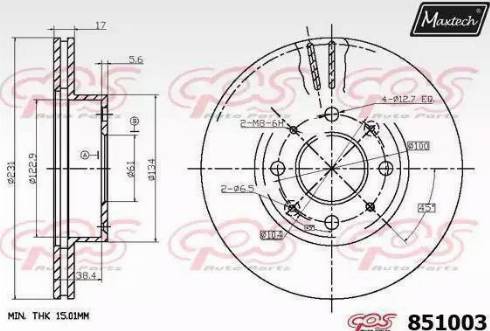 Maxtech 851003.6060 - Тормозной диск autosila-amz.com